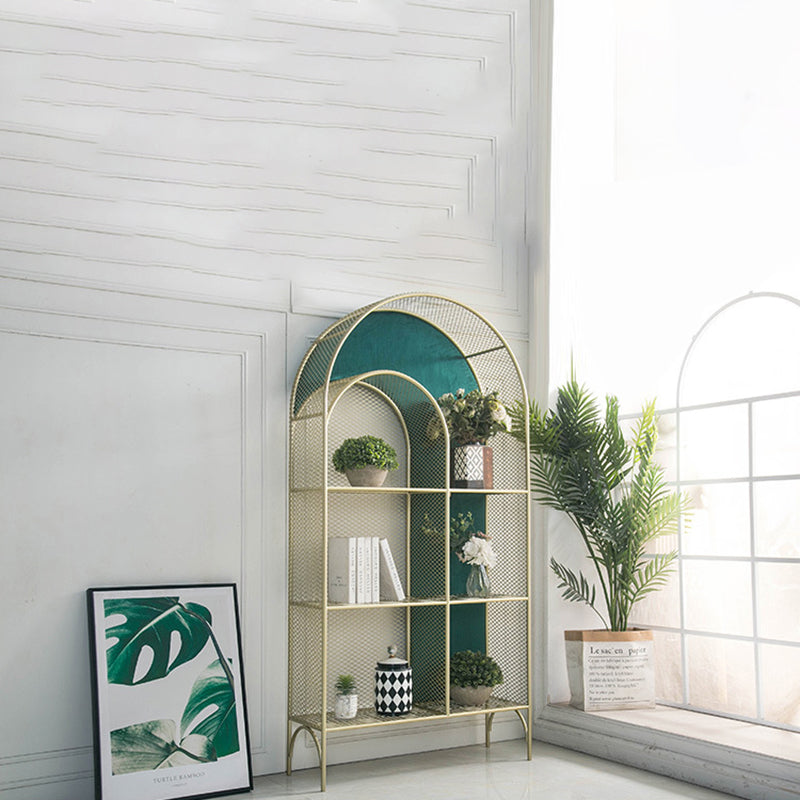 Urban Gold Bookshelf Closed Back Metal Vertical Shelf for Living Room Clearhalo 'Bookcases' 'furn' 'furn_bookcases' 'Furniture' 'Office Furniture' 6320475