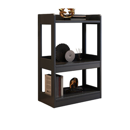 Modern Wooden Bookcase Etagere Open Back Bookshelf with Rectangular Shelves