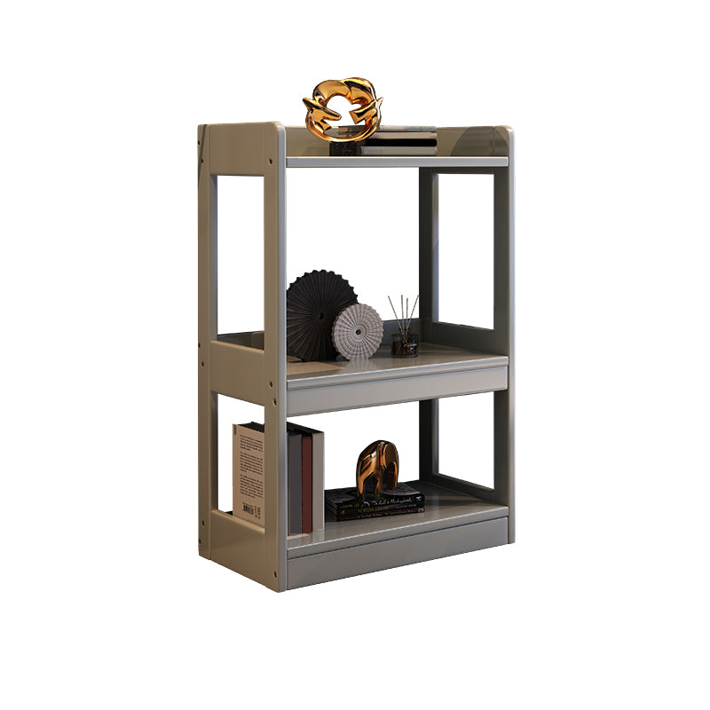 Modern Wooden Bookcase Etagere Open Back Bookshelf with Rectangular Shelves