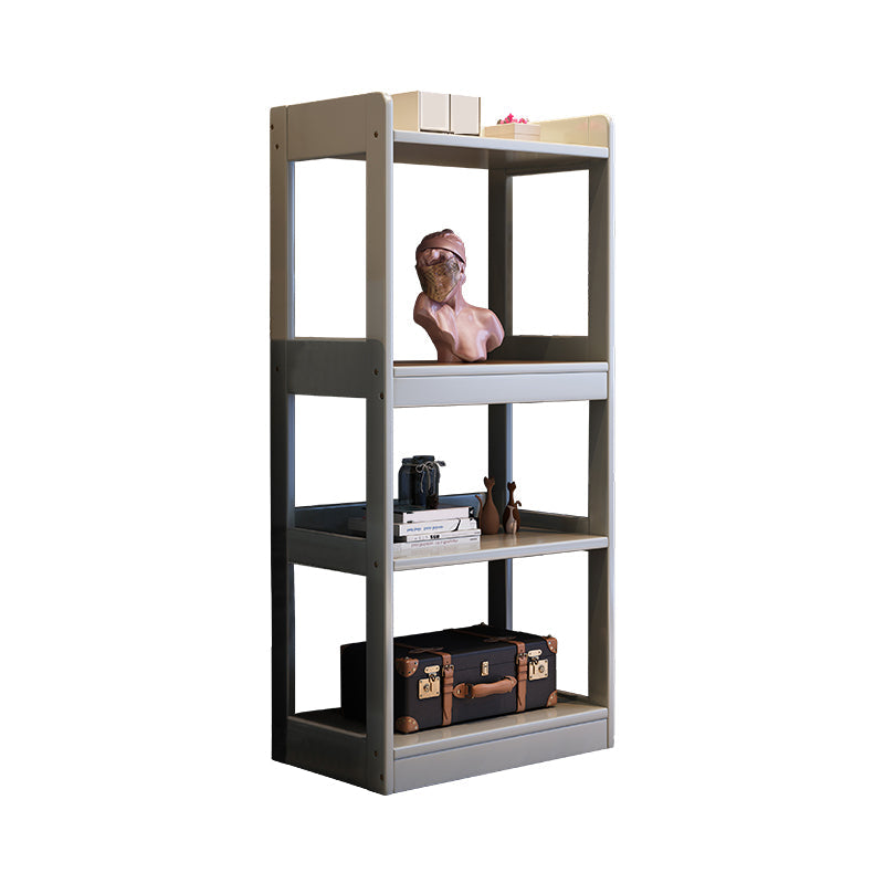 Modern Wooden Bookcase Etagere Open Back Bookshelf with Rectangular Shelves