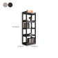 Modern Wooden Bookcase Etagere Open Back Bookshelf with Rectangular Shelves