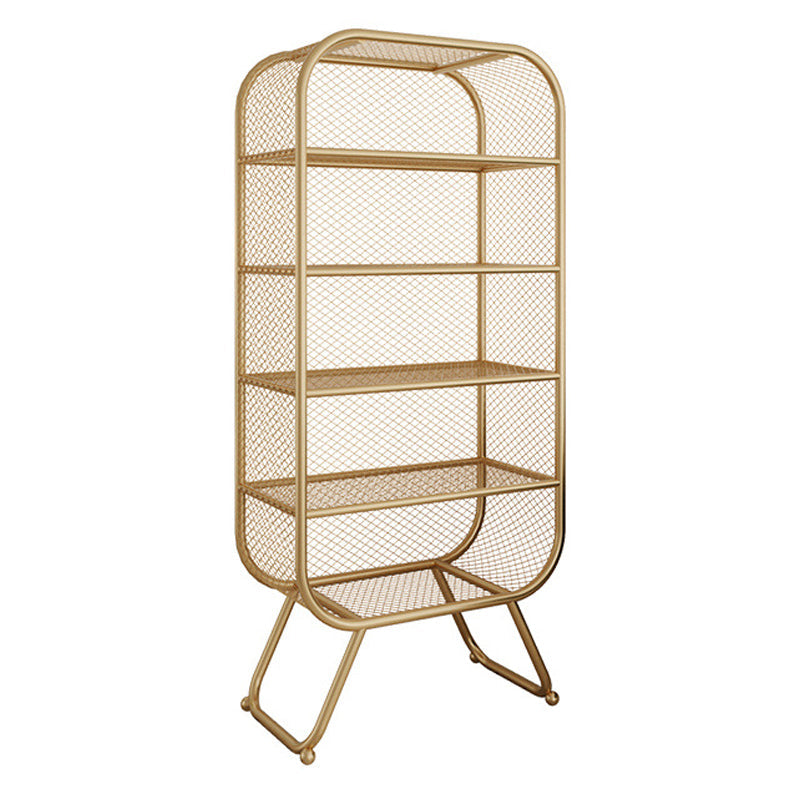 Contemporary Bookshelf Closed Back Metal Shelves Included Bookcase