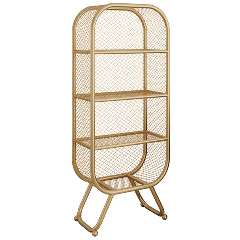 Contemporary Bookshelf Closed Back Metal Shelves Included Bookcase