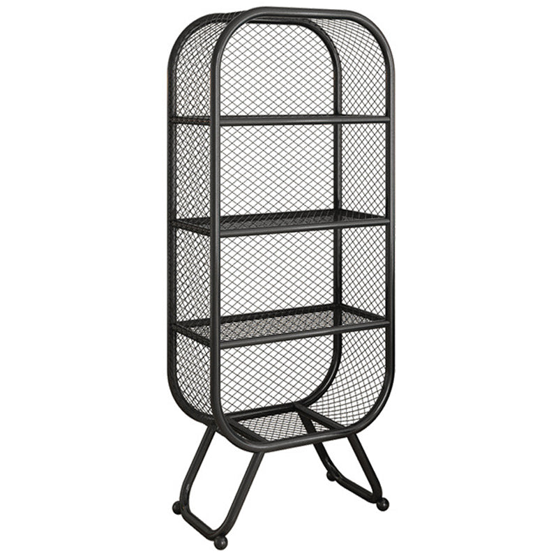 Contemporary Bookshelf Closed Back Metal Shelves Included Bookcase