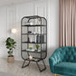 Contemporary Bookshelf Closed Back Metal Shelves Included Bookcase