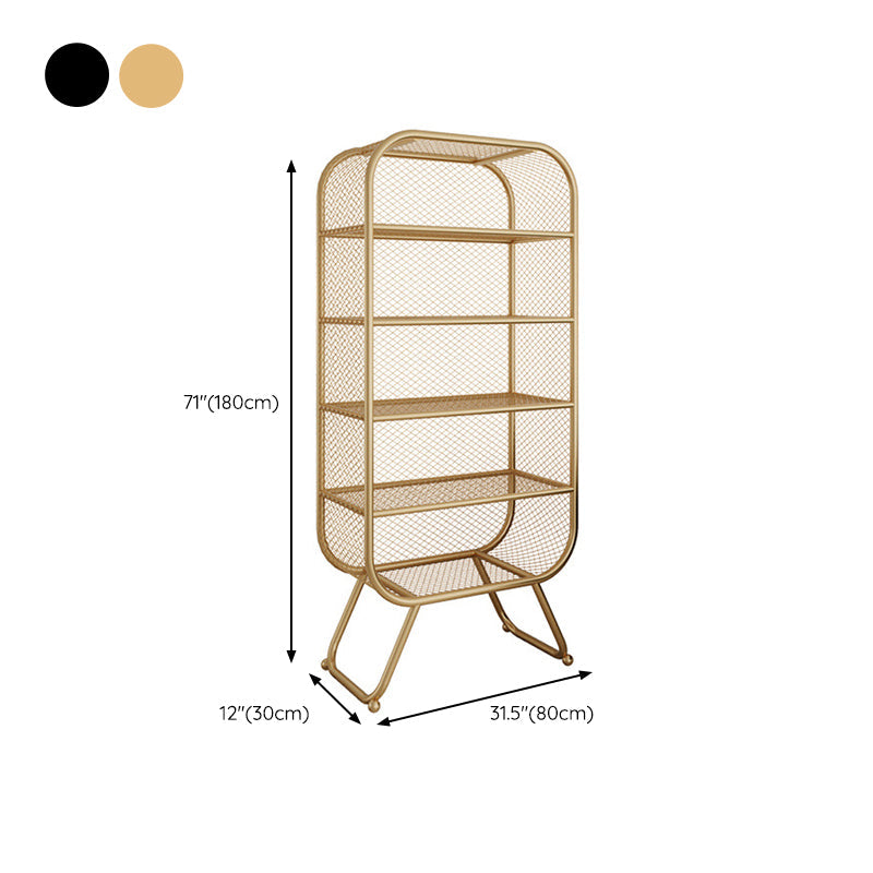 Contemporary Bookshelf Closed Back Metal Shelves Included Bookcase