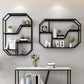 Metal Wall Mounted Open Bookcase Glam Home Geometric Bookshelf with Shelves