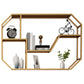 Metal Wall Mounted Open Bookcase Glam Home Geometric Bookshelf with Shelves