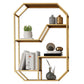 Metal Wall Mounted Open Bookcase Glam Home Geometric Bookshelf with Shelves