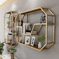 Metal Wall Mounted Open Bookcase Glam Home Geometric Bookshelf with Shelves