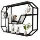 Metal Wall Mounted Open Bookcase Glam Home Geometric Bookshelf with Shelves