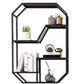 Metal Wall Mounted Open Bookcase Glam Home Geometric Bookshelf with Shelves