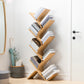 Urban Bamboo Shelf Bookcase Open Storage Vertical Bookshelf for Living Room