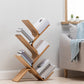 Urban Bamboo Shelf Bookcase Open Storage Vertical Bookshelf for Living Room