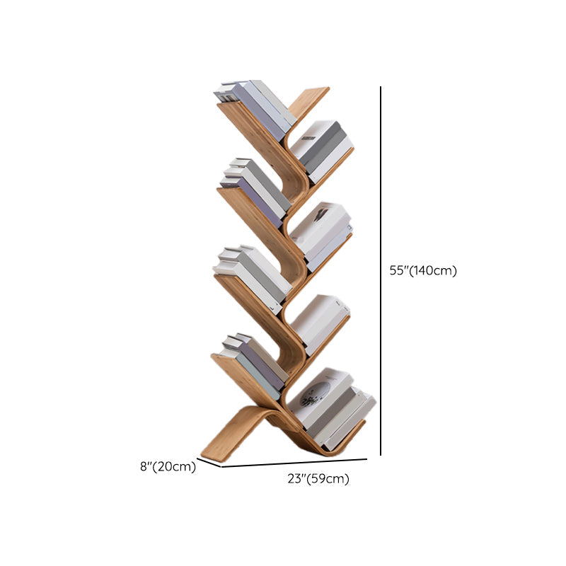Urban Bamboo Shelf Bookcase Open Storage Vertical Bookshelf for Living Room