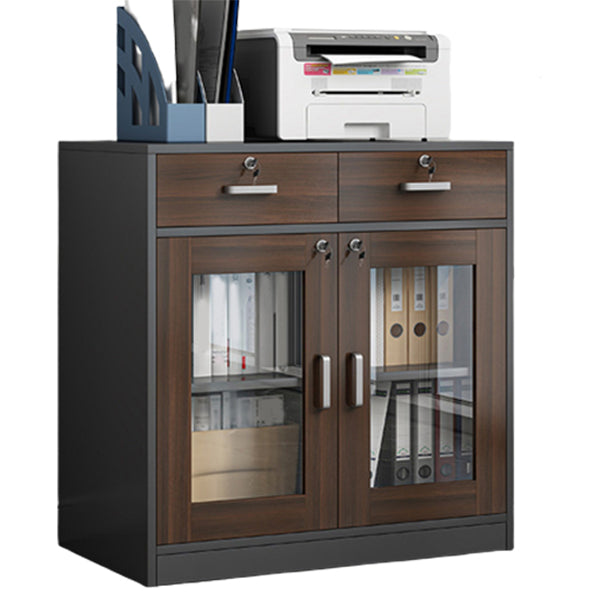 Contemporary Bookcase Closed Back Engineered Wood Book Shelf with Drawer Storage