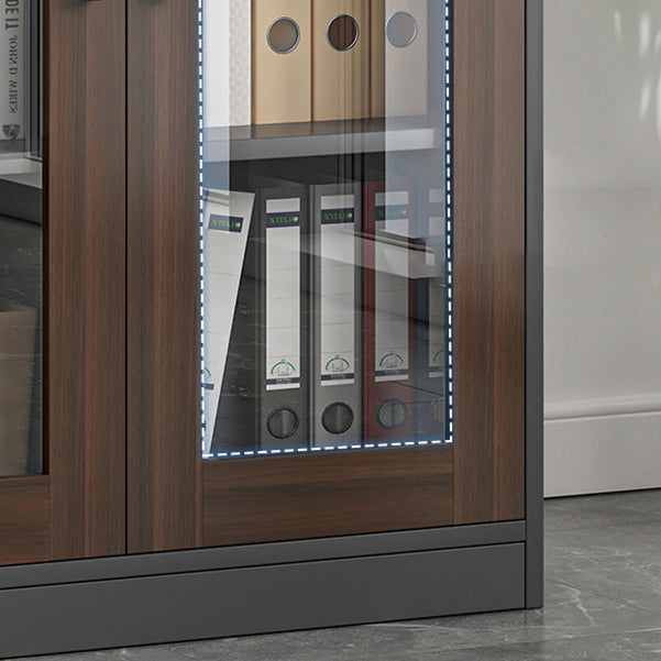 Contemporary Bookcase Closed Back Engineered Wood Book Shelf with Drawer Storage