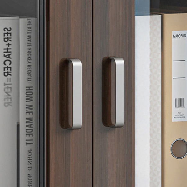 Contemporary Bookcase Closed Back Engineered Wood Book Shelf with Drawer Storage