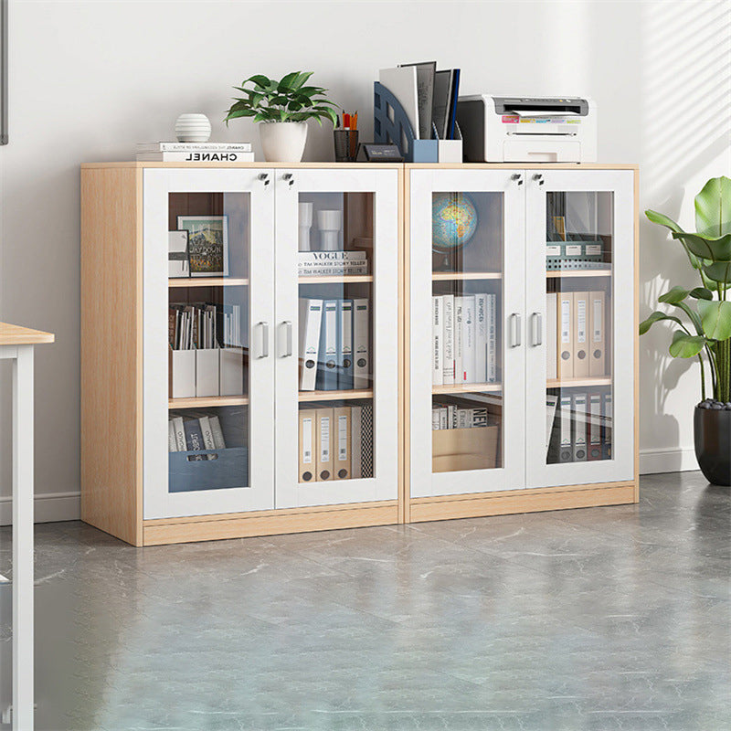 Contemporary Bookcase Closed Back Engineered Wood Book Shelf with Drawer Storage