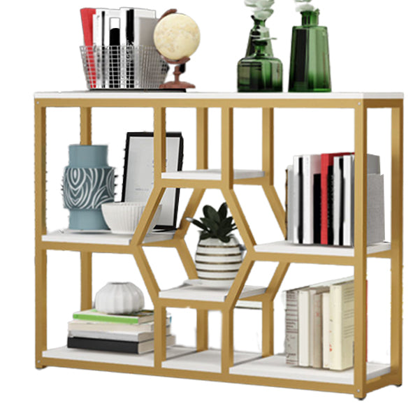 Metal and Wooden Book Shelf Etagere Open Study Room Shelf Bookcase with Doors