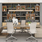 Metal and Wooden Book Shelf Etagere Open Study Room Shelf Bookcase with Doors