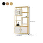 Metal and Wooden Book Shelf Etagere Open Study Room Shelf Bookcase with Doors