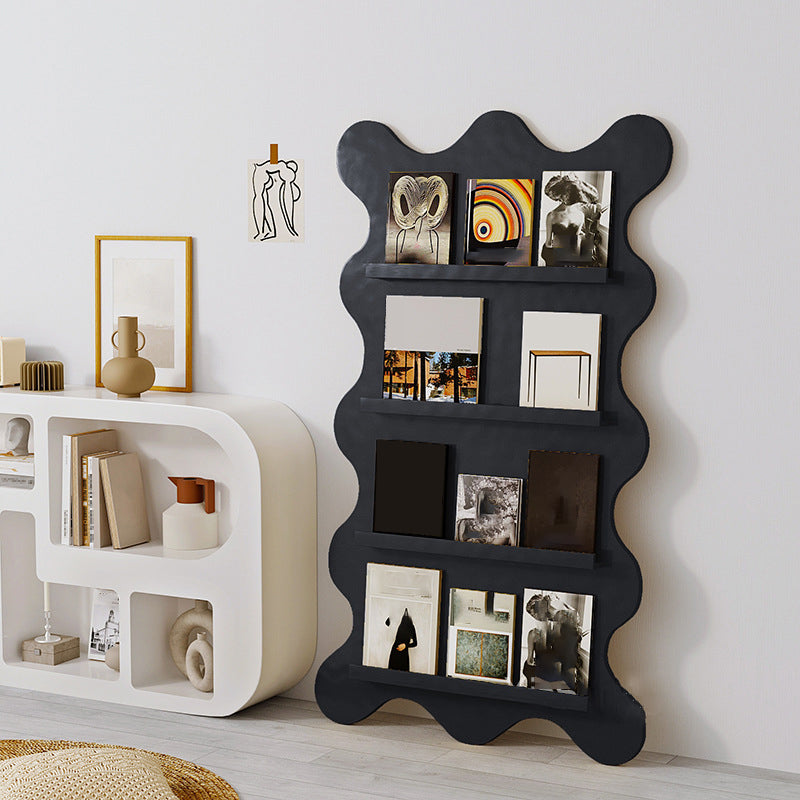 Urban Etagere Metal Bookshelf Closed Back Vertical Bookcase for Living Room
