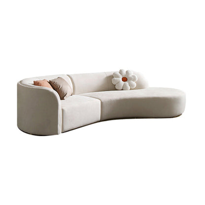 Modern 30,70 "H Brans de smoking en laine blanche canapé courbe pour le salon