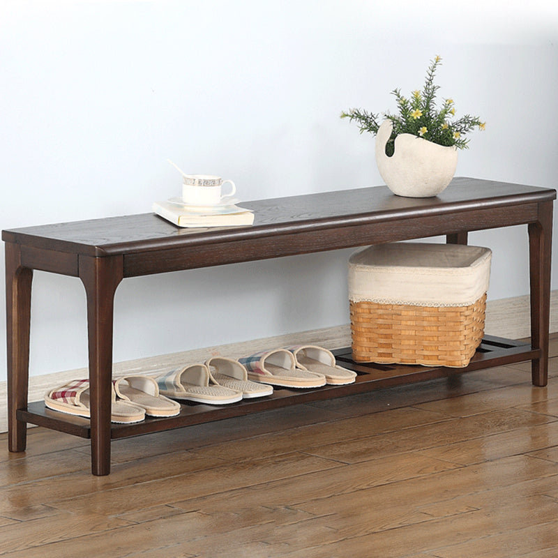 Shoe Storage Included Bench, Solid Wood Entryway Bench with 4 Legs 31"L x 12"W x 17"H Brown Clearhalo 'Benches' 'Chairs & Seating' 'furn' 'furn_benches' 'Furniture' 'Living Room Furniture' 6320697