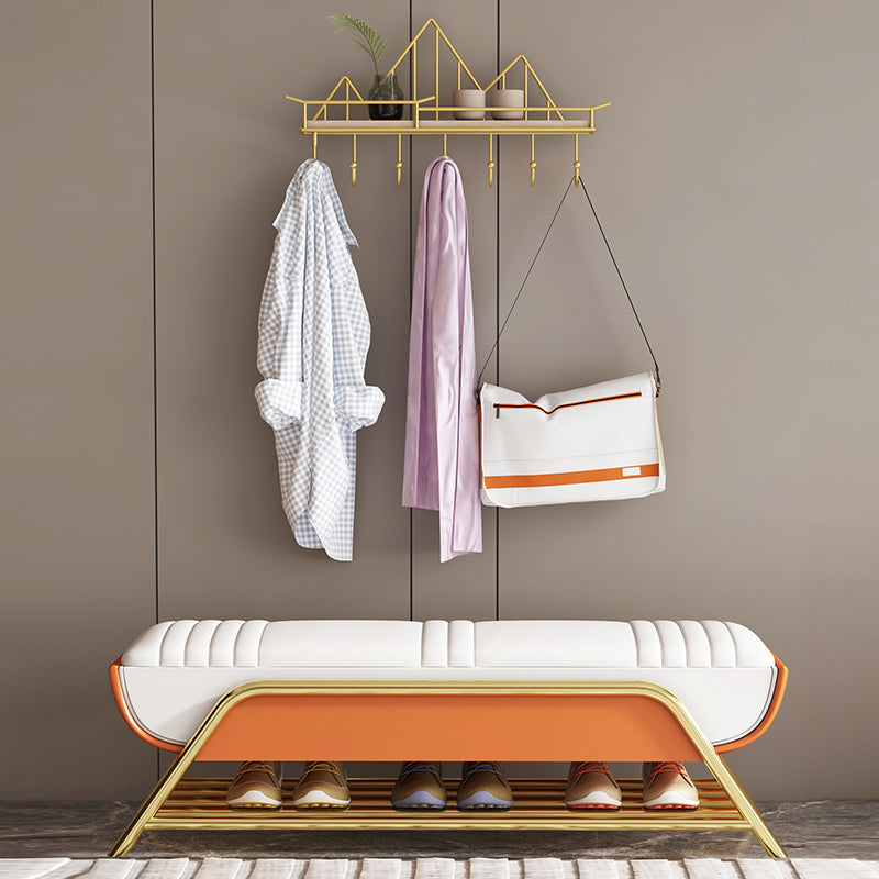 13.65/15.6" W Modern Entryway Bench Cushioned Metal Seating Bench Clearhalo 'Benches' 'Chairs & Seating' 'furn' 'furn_benches' 'Furniture' 'Living Room Furniture' 6320715