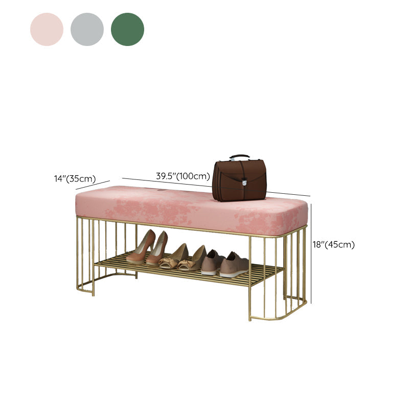 13.65/15.6" W Modern Entryway Bench Cushioned Metal Seating Bench Clearhalo 'Benches' 'Chairs & Seating' 'furn' 'furn_benches' 'Furniture' 'Living Room Furniture' 6320717