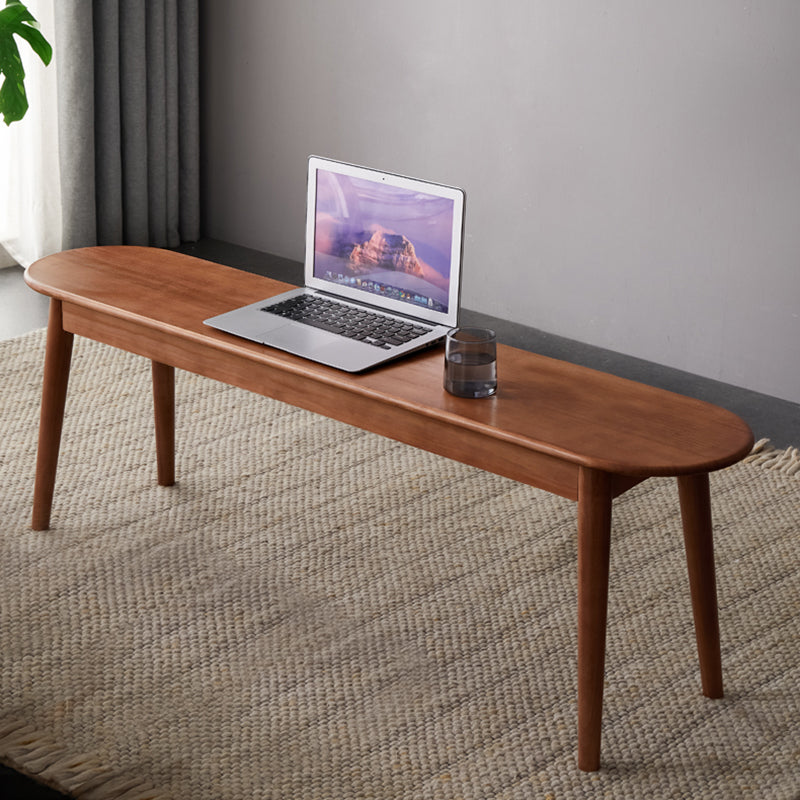 11.8" Wide Modern Seating Bench Solid Wood Pine Bench with Straight Legs 47"L x 12"W x 18"H Nut-Brown Clearhalo 'Benches' 'Chairs & Seating' 'furn' 'furn_benches' 'Furniture' 'Living Room Furniture' 6320751