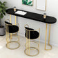 Glam Pub Table Oval Bar Height Double Pedestal Bar Table for Indoor Black Without Chairs Clearhalo 'Bar Furniture' 'Bar Tables' 'bar_tables' 'furn' 'furn_bar_tables' 'Furniture' 'Kitchen & Dining Furniture' 6321214