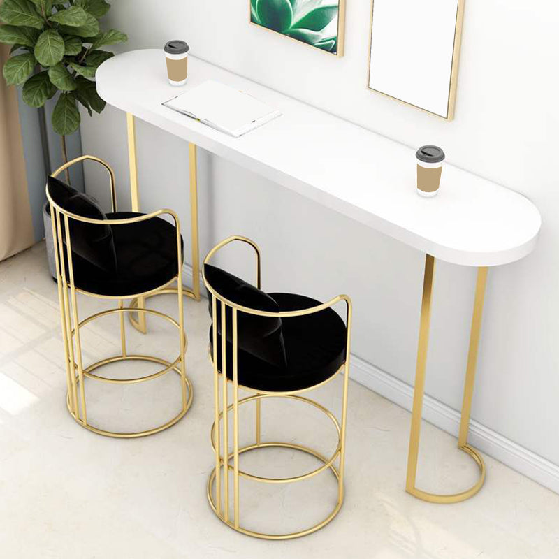 Glam Pub Table Oval Bar Height Double Pedestal Bar Table for Indoor White Without Chairs Clearhalo 'Bar Furniture' 'Bar Tables' 'bar_tables' 'furn' 'furn_bar_tables' 'Furniture' 'Kitchen & Dining Furniture' 6321215