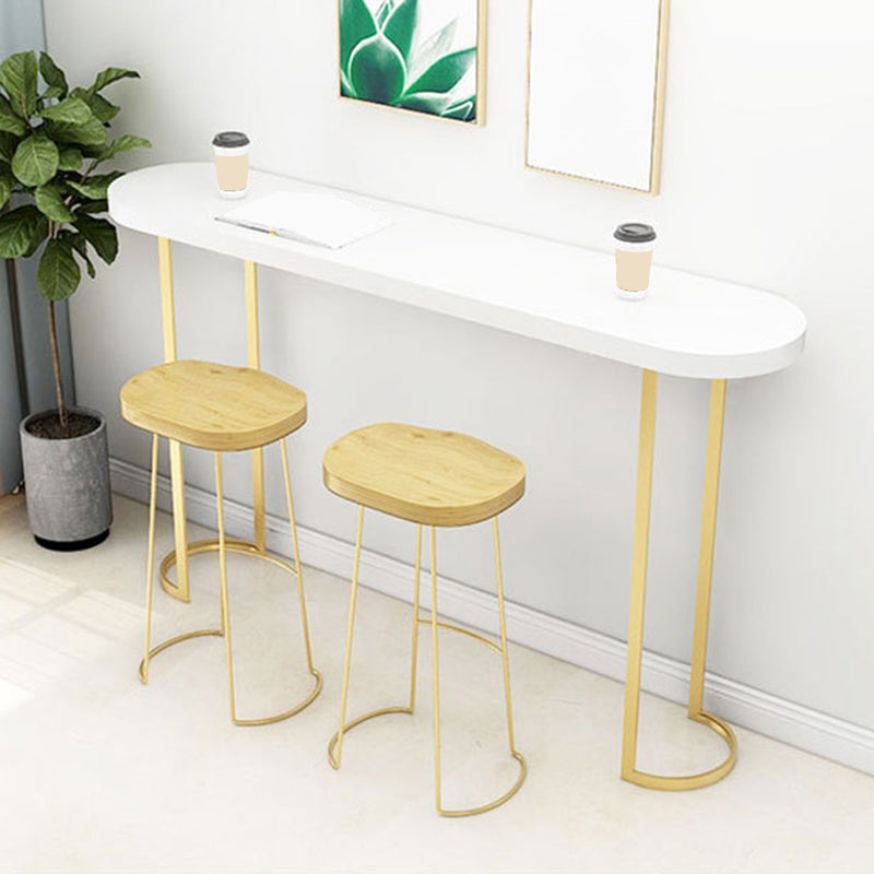 Glam Pub Table Oval Bar Height Double Pedestal Bar Table for Indoor Clearhalo 'Bar Furniture' 'Bar Tables' 'bar_tables' 'furn' 'furn_bar_tables' 'Furniture' 'Kitchen & Dining Furniture' 6321222