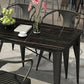 Table de tabouret de bar Glam Table de bar en pierre noire avec 4 pieds en métal