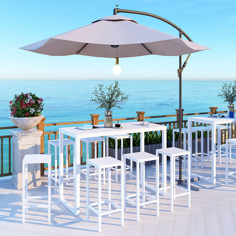 Modern Bar-height Table with Metal Base Bar Table for Outdoor White Without Chairs Clearhalo 'Bar Furniture' 'Bar Tables' 'bar_tables' 'furn' 'furn_bar_tables' 'Furniture' 'Kitchen & Dining Furniture' 6321247