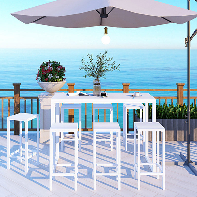 Modern Bar-height Table with Metal Base Bar Table for Outdoor Clearhalo 'Bar Furniture' 'Bar Tables' 'bar_tables' 'furn' 'furn_bar_tables' 'Furniture' 'Kitchen & Dining Furniture' 6321253