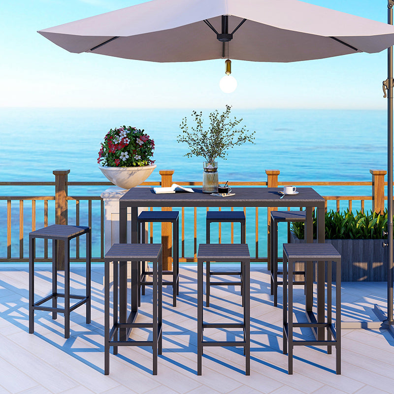 Modern Bar-height Table with Metal Base Bar Table for Outdoor Clearhalo 'Bar Furniture' 'Bar Tables' 'bar_tables' 'furn' 'furn_bar_tables' 'Furniture' 'Kitchen & Dining Furniture' 6321254