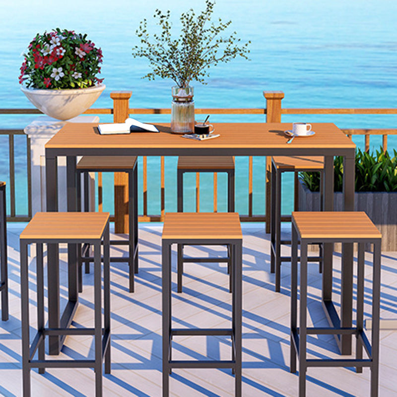 Modern Bar-height Table with Metal Base Bar Table for Outdoor Clearhalo 'Bar Furniture' 'Bar Tables' 'bar_tables' 'furn' 'furn_bar_tables' 'Furniture' 'Kitchen & Dining Furniture' 6321255