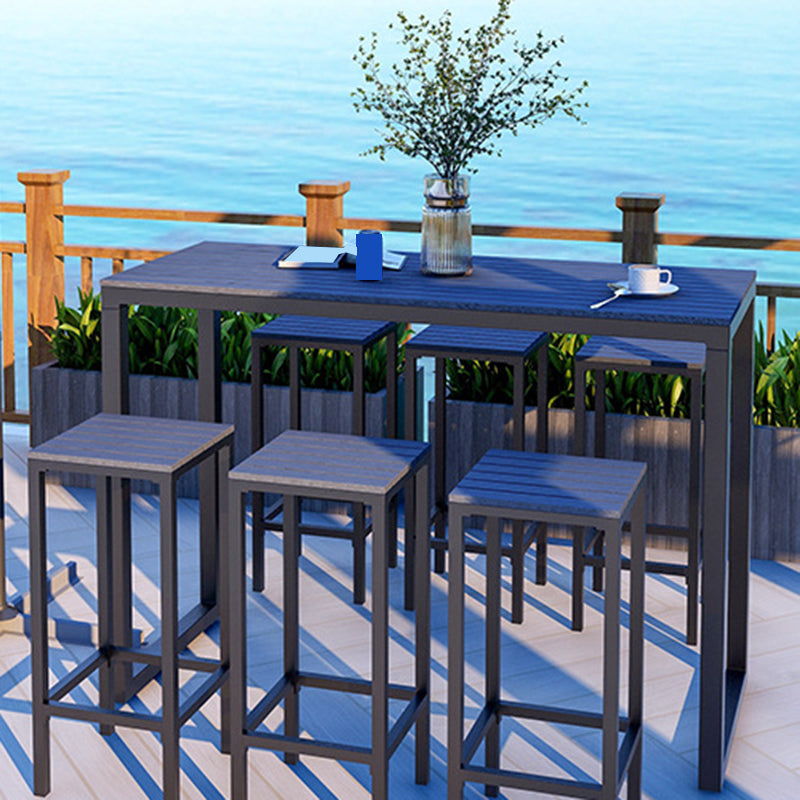 Modern Bar-height Table with Metal Base Bar Table for Outdoor Clearhalo 'Bar Furniture' 'Bar Tables' 'bar_tables' 'furn' 'furn_bar_tables' 'Furniture' 'Kitchen & Dining Furniture' 6321256