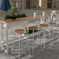 Table industrielle à hauteur de bar avec table rectangulaire à base blanche pour patio
