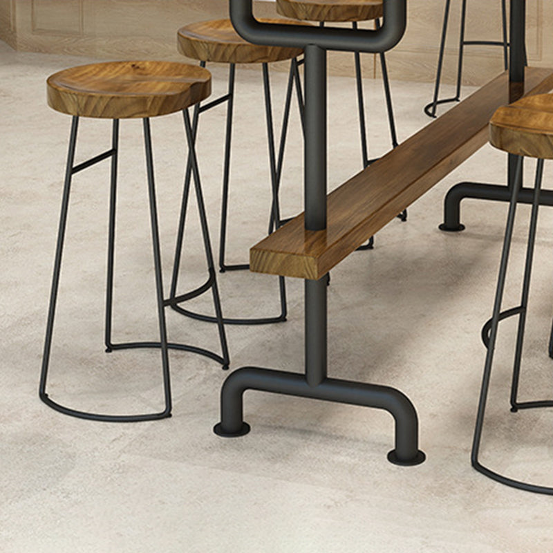 Modern Pub Height Dining Table Iron Solid Wood Pub Table for Patio Clearhalo 'Bar Furniture' 'Bar Tables' 'bar_tables' 'furn' 'furn_bar_tables' 'Furniture' 'Kitchen & Dining Furniture' 6321338