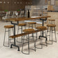 Modern Pub Height Dining Table Iron Solid Wood Pub Table for Patio Clearhalo 'Bar Furniture' 'Bar Tables' 'bar_tables' 'furn' 'furn_bar_tables' 'Furniture' 'Kitchen & Dining Furniture' 6321340