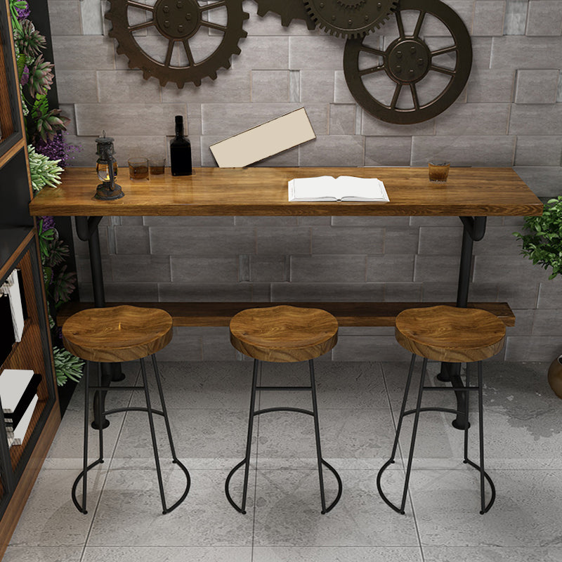 Modern Pub Height Dining Table Iron Solid Wood Pub Table for Patio Clearhalo 'Bar Furniture' 'Bar Tables' 'bar_tables' 'furn' 'furn_bar_tables' 'Furniture' 'Kitchen & Dining Furniture' 6321341