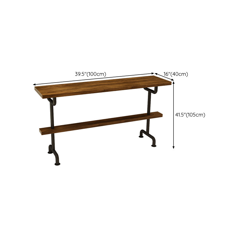 Modern Pub Height Dining Table Iron Solid Wood Pub Table for Patio Clearhalo 'Bar Furniture' 'Bar Tables' 'bar_tables' 'furn' 'furn_bar_tables' 'Furniture' 'Kitchen & Dining Furniture' 6321346
