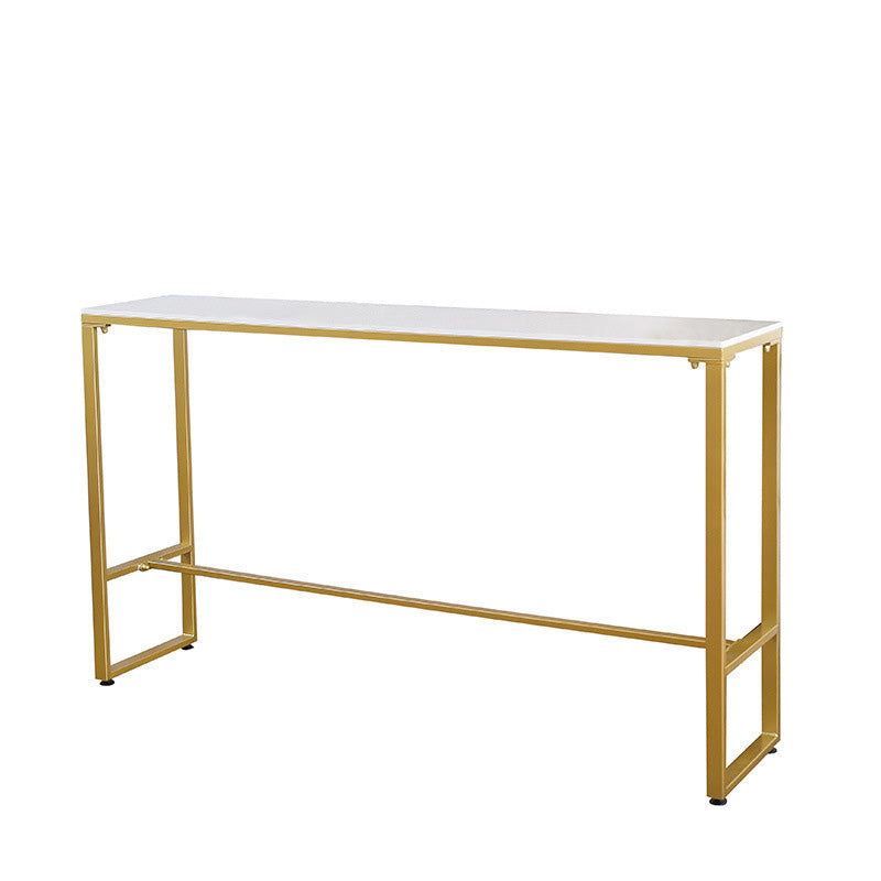 Glam Bar-height Table White Stone Top Pub Table with Gold Base Without Chairs Clearhalo 'Bar Furniture' 'Bar Tables' 'bar_tables' 'furn' 'furn_bar_tables' 'Furniture' 'Kitchen & Dining Furniture' 6321364