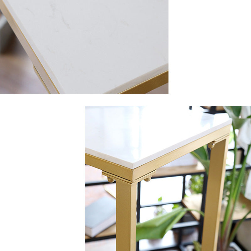 Glam Bar-height Table White Stone Top Pub Table with Gold Base Clearhalo 'Bar Furniture' 'Bar Tables' 'bar_tables' 'furn' 'furn_bar_tables' 'Furniture' 'Kitchen & Dining Furniture' 6321371