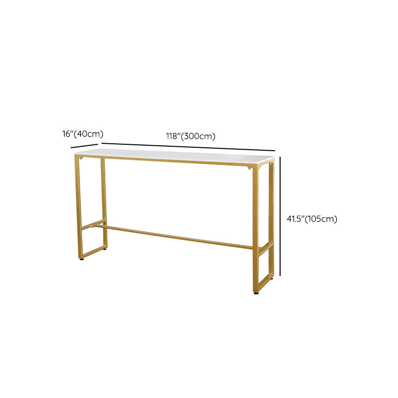 Glam Bar-height Table White Stone Top Pub Table with Gold Base Clearhalo 'Bar Furniture' 'Bar Tables' 'bar_tables' 'furn' 'furn_bar_tables' 'Furniture' 'Kitchen & Dining Furniture' 6321376