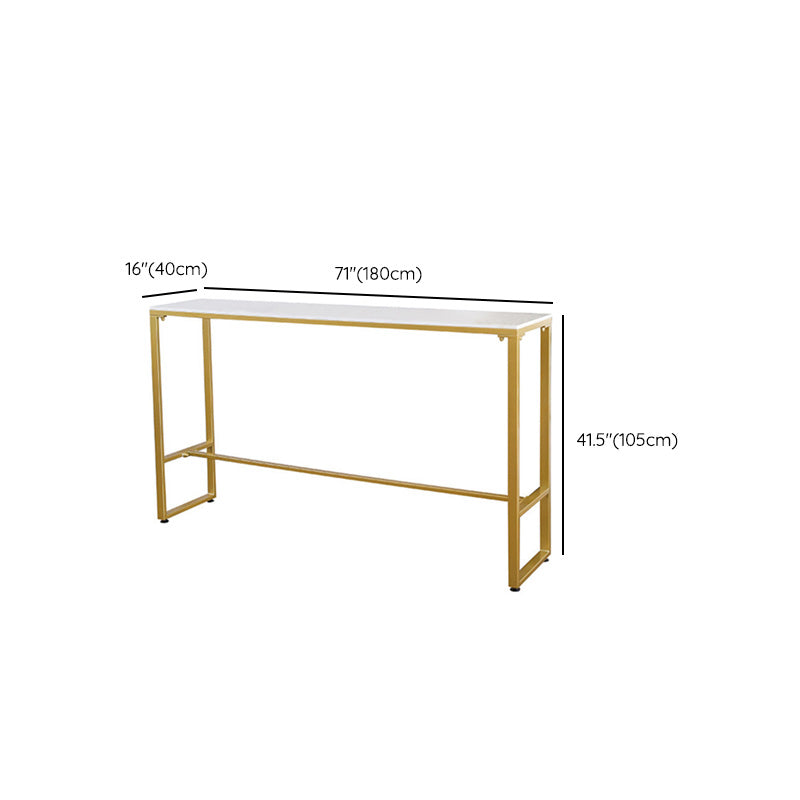Glam Bar-height Table White Stone Top Pub Table with Gold Base Clearhalo 'Bar Furniture' 'Bar Tables' 'bar_tables' 'furn' 'furn_bar_tables' 'Furniture' 'Kitchen & Dining Furniture' 6321378